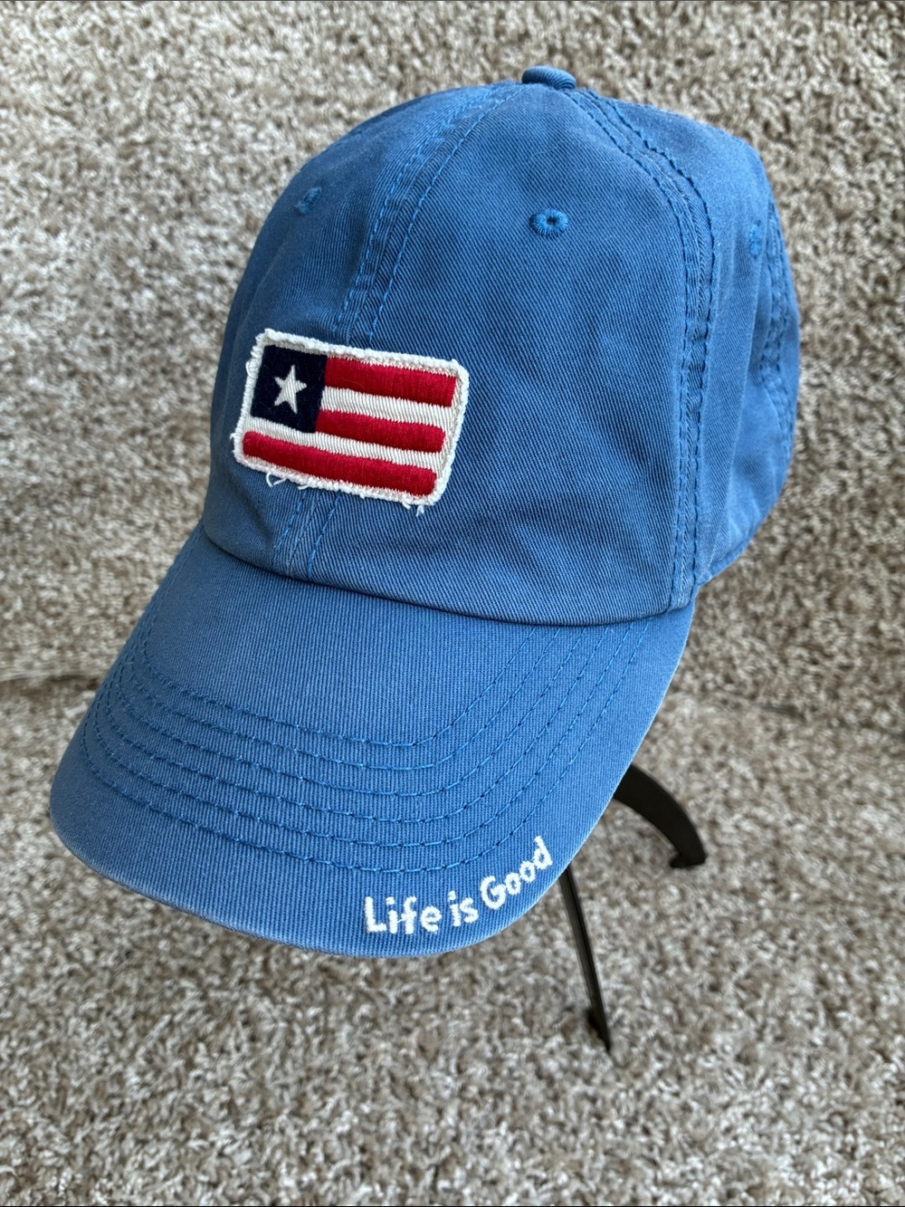 Life Is Good Women’s Blue Flag Patch Strapback Cap